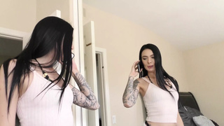 Petite Tattooed Teeny Gives Her Stepdaddie a Piece of Her Alluring Wet Fur Pie!