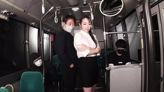 Oriental skank old ex-wife with large natural breasts got her wet snatch slammed so hard on the bus