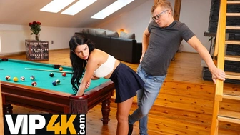 STUCK4K. There is a chance to fuck brunette and nerd doesnt lick it