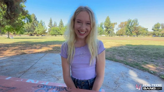 Real Teens - Blonde Teeny Kallie Taylor Flashing And Blowing In Public For Her First Casting