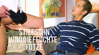 German horny stepson kltasch wet pussy of stepmom while father is working