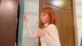 SELF PERSPECTIVE Spit and Toilet Slavery Pissing With Red-head Mistress Kira - PissVids
