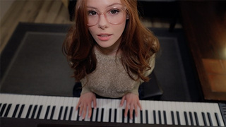 Music is fun when a student has no panties | piano lessons | SEX with Teacher | sperm on face