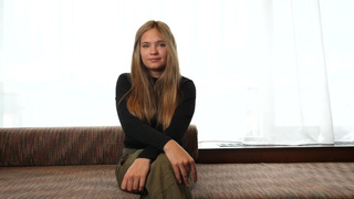 Blonde Spanish teeny lady takes two dongs during her casting