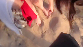 Alluring Teeny 18+ Rides A Policeman On A Nudist Beach
