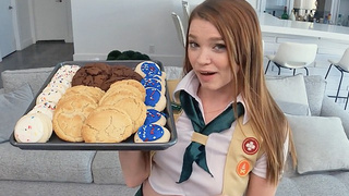 POVD Motivated Teasing Skank Scout Cookie Lady Mounts Huge Cock