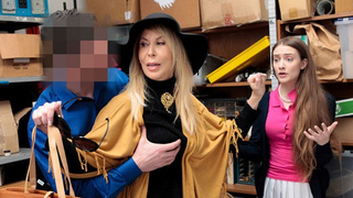 These Sexy Bitches Knows How to Steal, But They Also Know How to Lick the Security Guard's Humongous Rod
