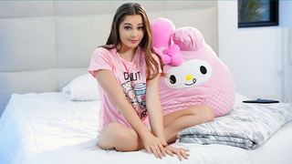 DadCrush - Horny Lover Moves Stepdaughter Aften Opals Panties And Sticks His Finger In Her Teenie Snatch
