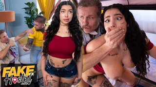 Fake Hostel - wild Yoga Teacher creampies his GF in the other room