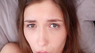Mila Azul In Strips Off White Body Suit And Masturbation