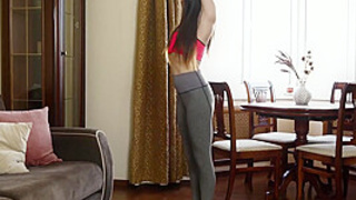 Petite 18yo Teeny Gymnast Stretching Naked