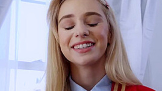 Flat Schoolgirl Chanel Shortcake Cumming Before Cheerleading Practice