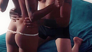 Busty Hispanic Doing Hard Work