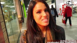 German Latina Model Teen Public Pick up in Shopping Center and Bareback