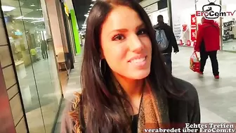 German Latina Model Teen Public Pick up in Shopping Center and Bareback