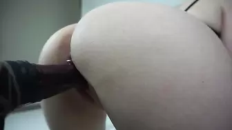 Close up Pussy Fucking with Bad Dragon and Sex Machine