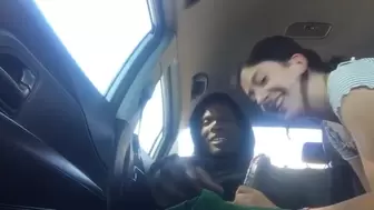 BBC Car Oral Sex and Swallow