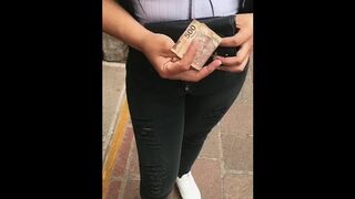 MONEY for SEX,Mexican Teenie is Waiting for her Bf and I Pay Her!BUM IN PUBLIC,(Subtitled)VOL2
