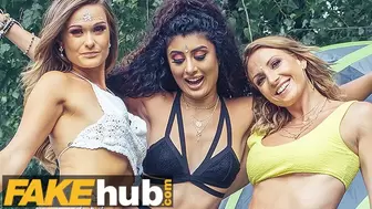 Festival Chicks Plowed in the Campsite Indian British MILF Youngster Threesome