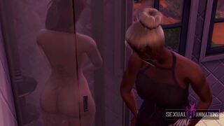 My Lezbo Roommate Spies on me while I Shower and Suck my Snatch - Sexual Alluring Animations