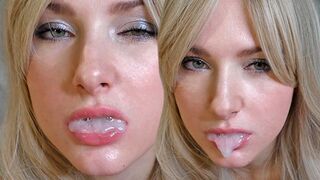 Sweet Blonde Sensual Blows Humongous Penis and Blows Balls to Spunk in Mouth