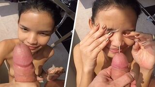 BEST OF LILLY ASIAN MIX OF - Skinny Oriental Girl VS Large Dick / four Messy Cumshots + Cumplay! ´