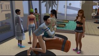 Public Sex in the Gym on the Simulator | Cartoon Porno Games