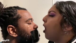 Hispanic Mistress Spit FemDom Domination Spitting and Coughing in Subs Face
