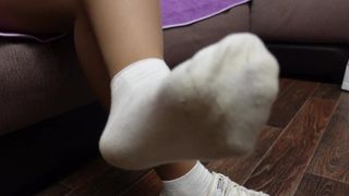 Mistress Show Shoes and Sleazy Stinky Socks Feet Soles and Pantyhose Tights