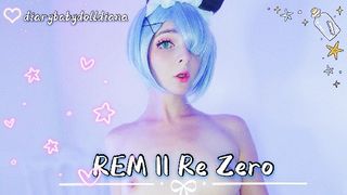 REM Gently and Quietly Masturbation with a PINK DILDO || COSPLAY レム || re zero