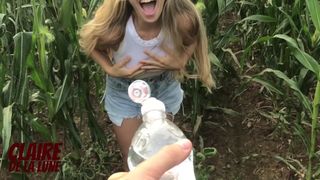 Back from Military: Wild Stepsis can't Wait to Blow & Fuck me Risky in Cornfield