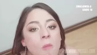 PremiumBukkake - Rebeka Brown blows 63 gigantic mouthful cumshots