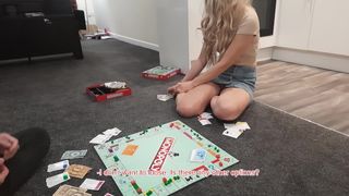 Naive best friend's wifey gets plowed to pay debts in Monopoly.