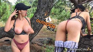 Risky Outdoor Sex in the forest Jizz Big Boobs