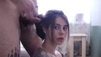 Hairjob Beautiful brunette with long hair Cums On on hair