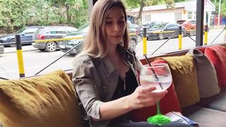 Remote control cumming of my stepsister in Bar !