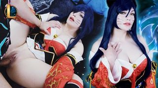 Ahri rides a League of Legends player as a Chrismast Gift - Cute Darling