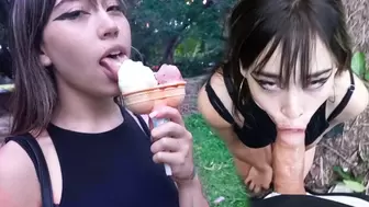 Your Valentine's date goes kinky, ends up giving head in a public park (POINT OF VIEW) - Caught, Fuck & Sperm Shot